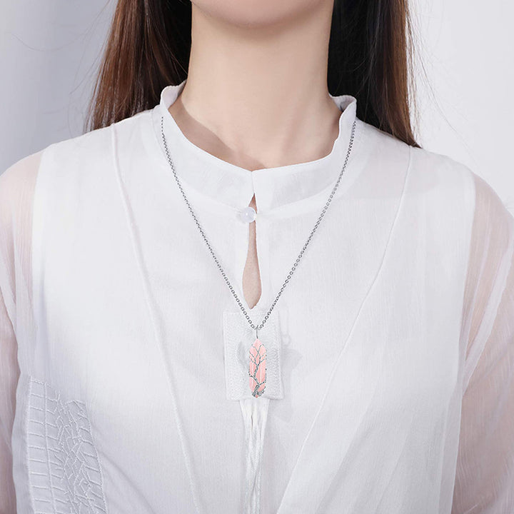 Olivenorma Crystal With Tree Of Life Gemstone Necklace - image 7