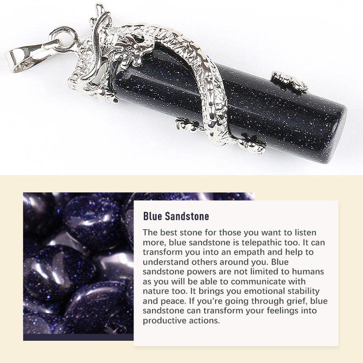 Olivenorma Crystal Natural Stone Exquisite Pendant - Blue Sandstone - image 7