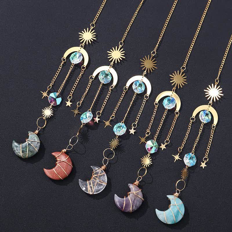 Sun And Moon Crystal Handmade Gemstone Ornament - image 0