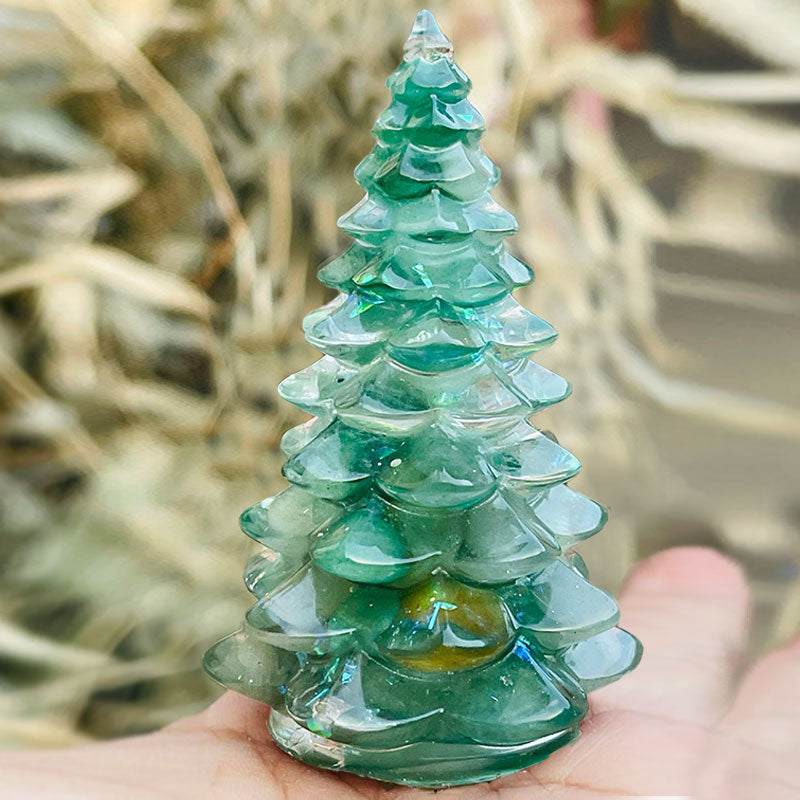 Olivenorma Multi-Color Natural Crystal Christmas Tree Gemstone Decoration - Green Aventurine - image 5
