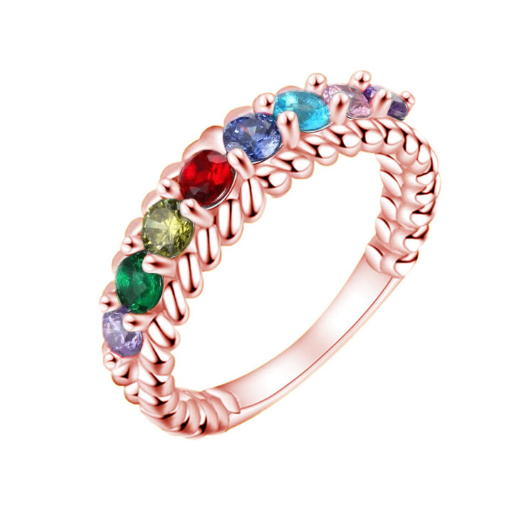 Olivenorma Birthstone Trendy Braided Shape Ring - Rosegold - 11 - 8 Birthstone - image 4