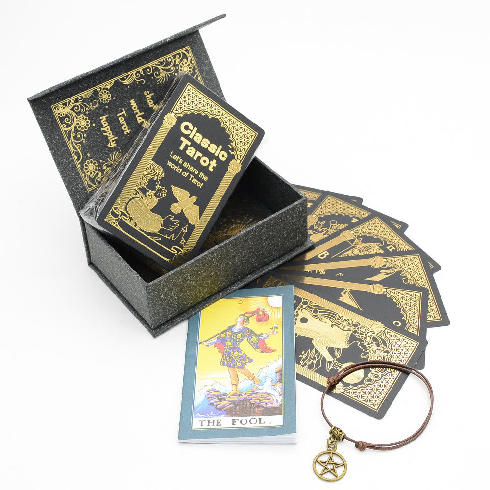 Olivenorma Bronzing Black Gold Foil Tarot Deck Cards - image 4