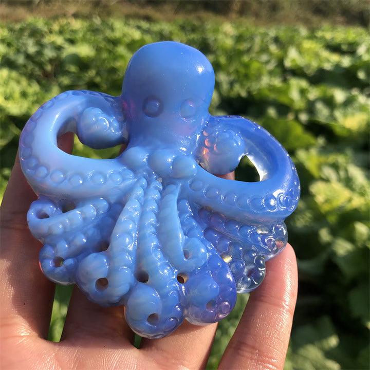 Olivenorma Natural Blue Opalite Octopus Gemstone Decoration - image 2