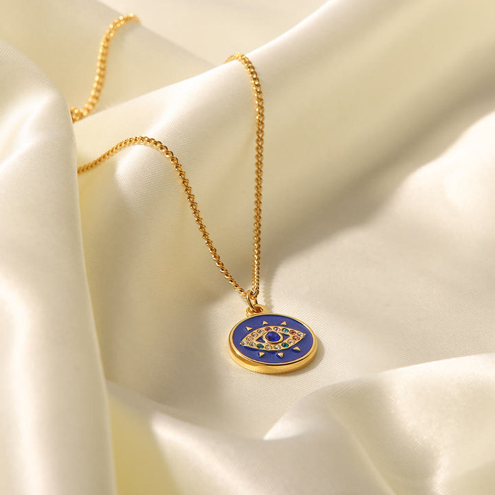 Olivenorma White Zircon Evil Eye Pendant Necklace - image 2