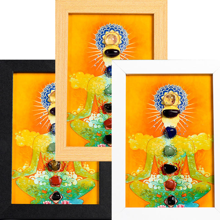 Olivenorma Yoga Meditation Posture Chakra Stone Photo Frame Decoration - Yoga Meditation & Chakra#9 - Wooden Photo Frame - image 11