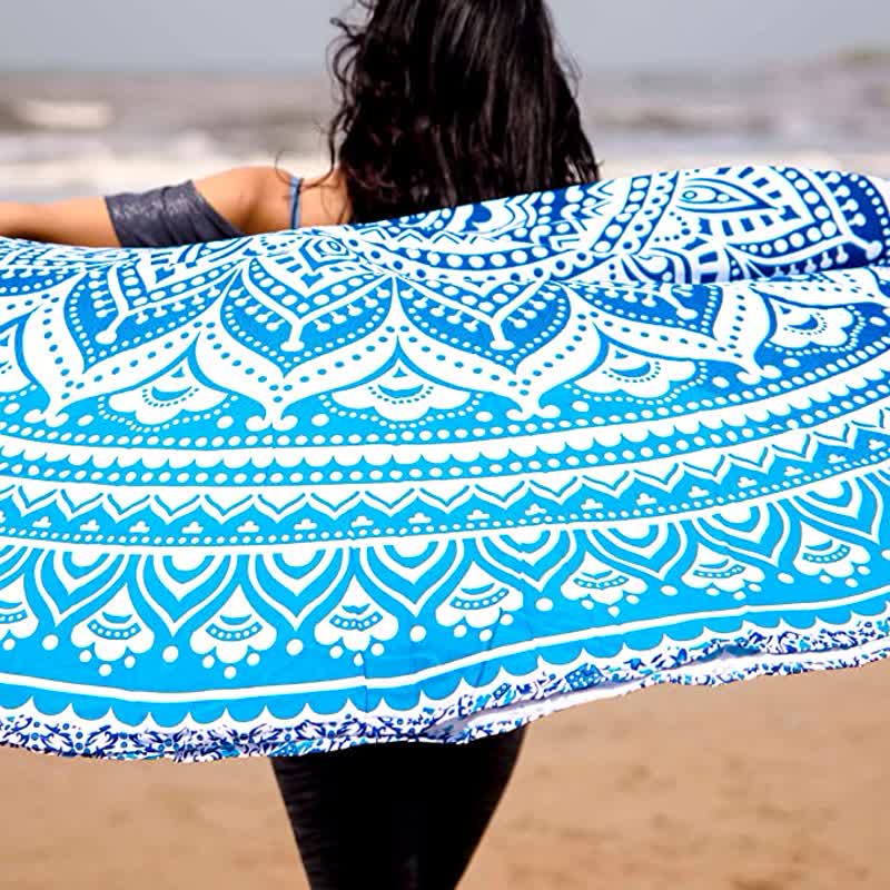 Circular Mandala Rosamia Yoga Meditation Tapestry - image 9