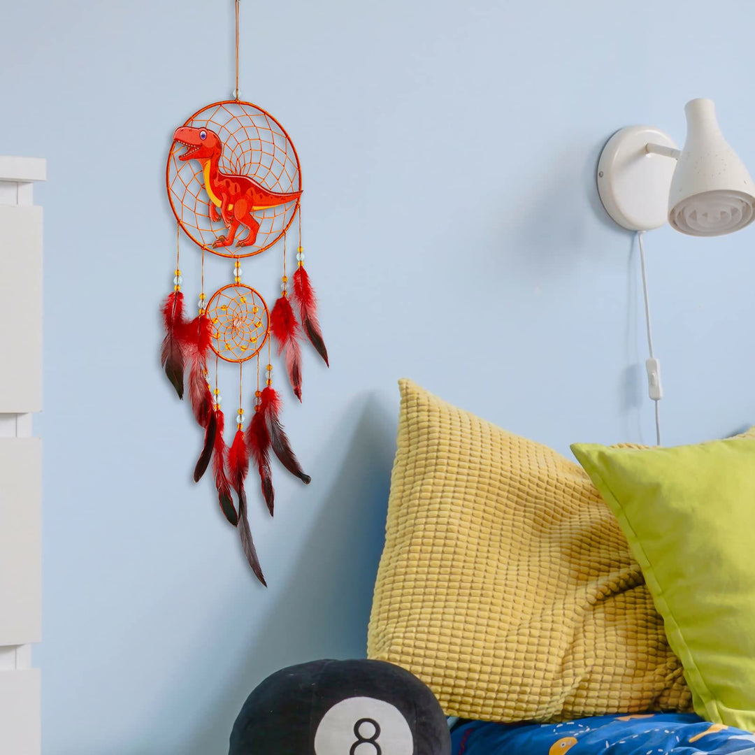 Olivenorma Dinosaur For Kids Feather Dream Catcher - Red - Without Lights - image 10