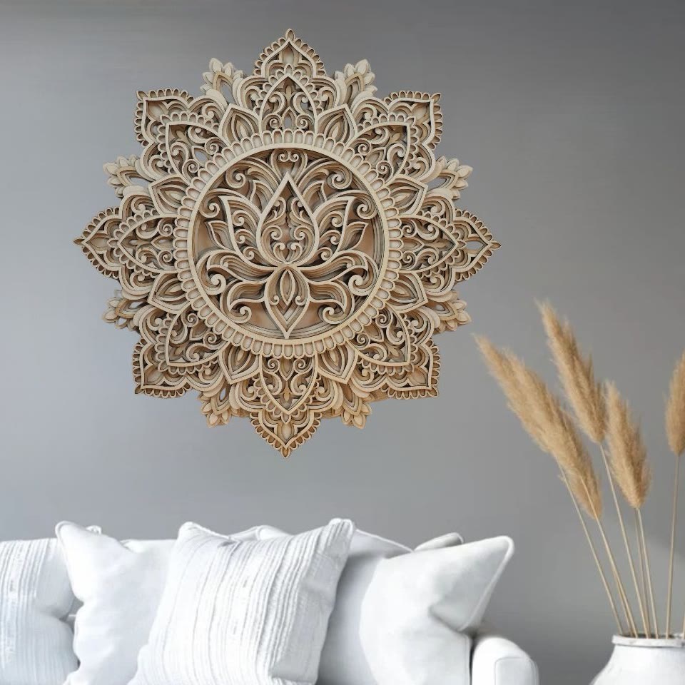 Olivenorma Blue Lotus Mandala 3D Painting Wall Decor - image 11