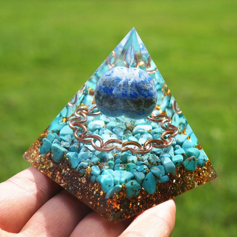 Lapis Lazuli Turquoise Orgone Pyramid - image 2