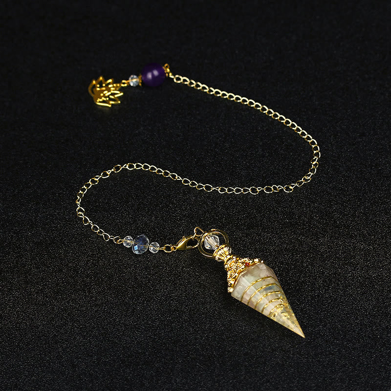 Olivenorma Natural Crystal Resin Hexagonal Pyramid Pendulum - image 76