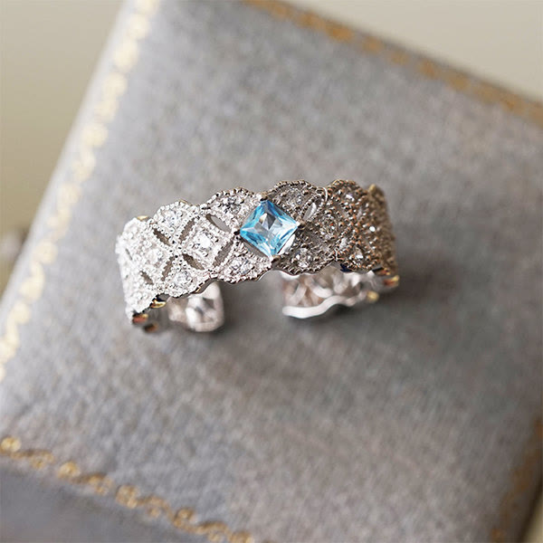 Olivenorma "Sea Blue" Retro Blue Topaz Ring - Blue Topaz - image 0