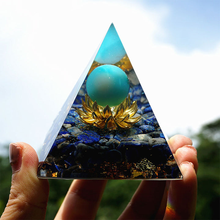 Olivenorma The Spiritual Expansion Turquoise & Lapis Lazuli Orgone Pyramid - image 4