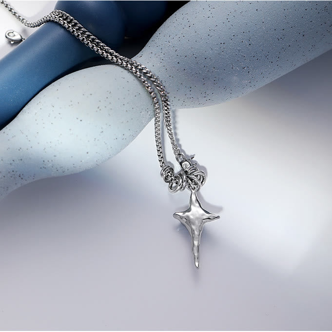 Olivenorma Moonstone Pleated Star Pendant Alloy Necklace - image 5
