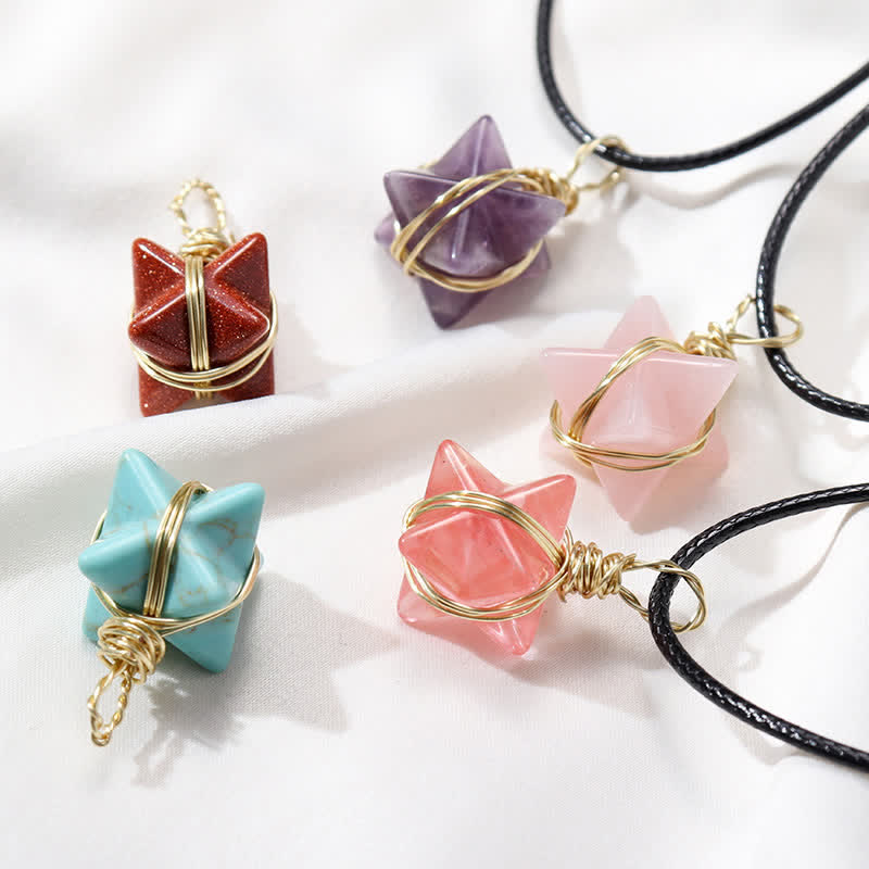 DIVINE LIGHT VEHICLE - Crystal Merkaba Necklace - image 1