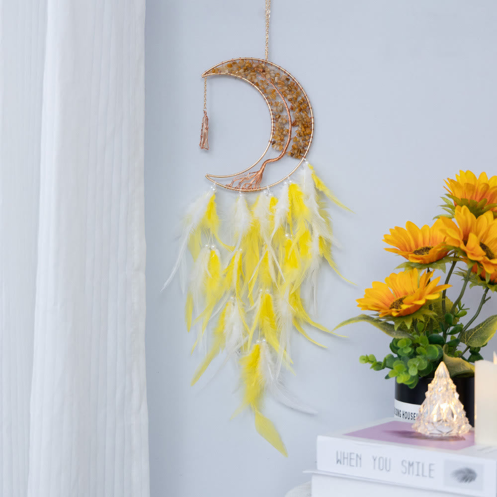 Olivenorma Natural Gravel Woven Tree of Life Moon Dream Catcher - image 20