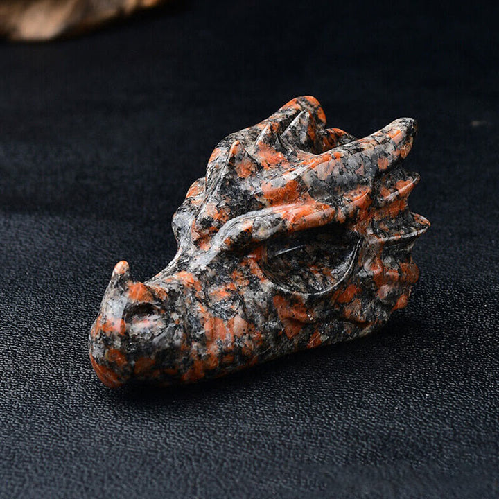 Olivenorma 3.2 Inch Dragon Head Skull Gemstone Decoration - image 0