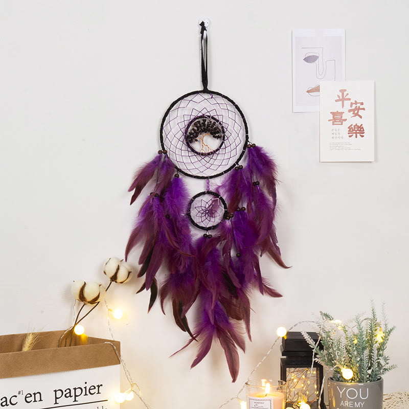 Olivenorma Amethyst Crystal Tree of Life Dream Catcher - image 2