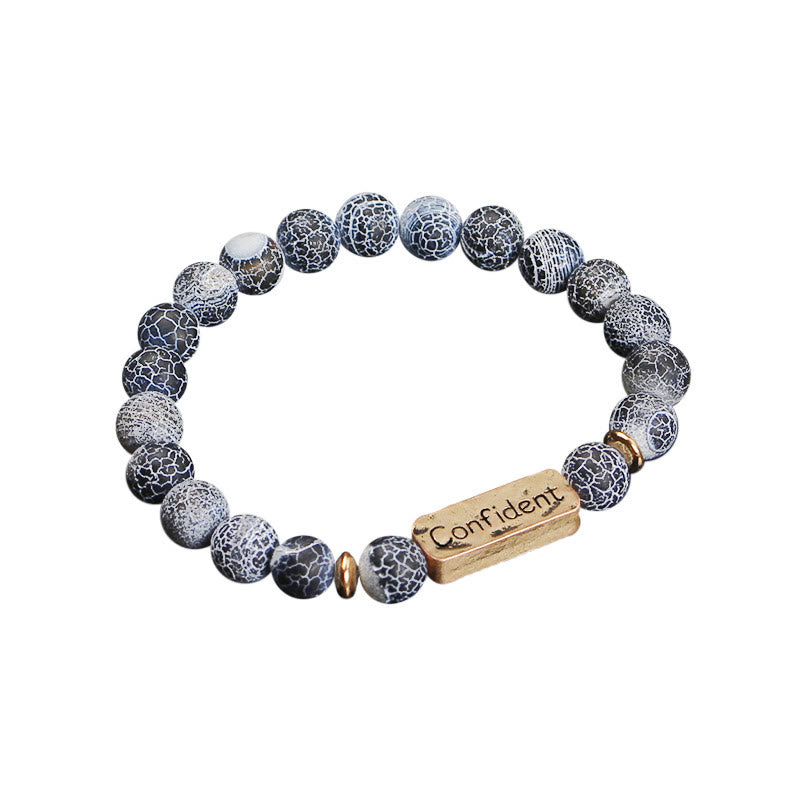 Olivenorma Natural Gemstone Confident Engraving Bracelet - Sodalite - image 1