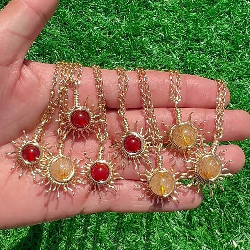 Olivenorma "Catch the sun's rays" - Wire Wrapped Sun Necklace - image 4