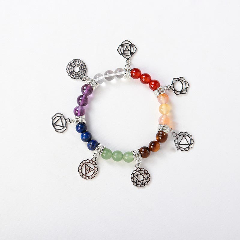 Natural Gemstone Seven Chakra Yoga Bracelet - image 3