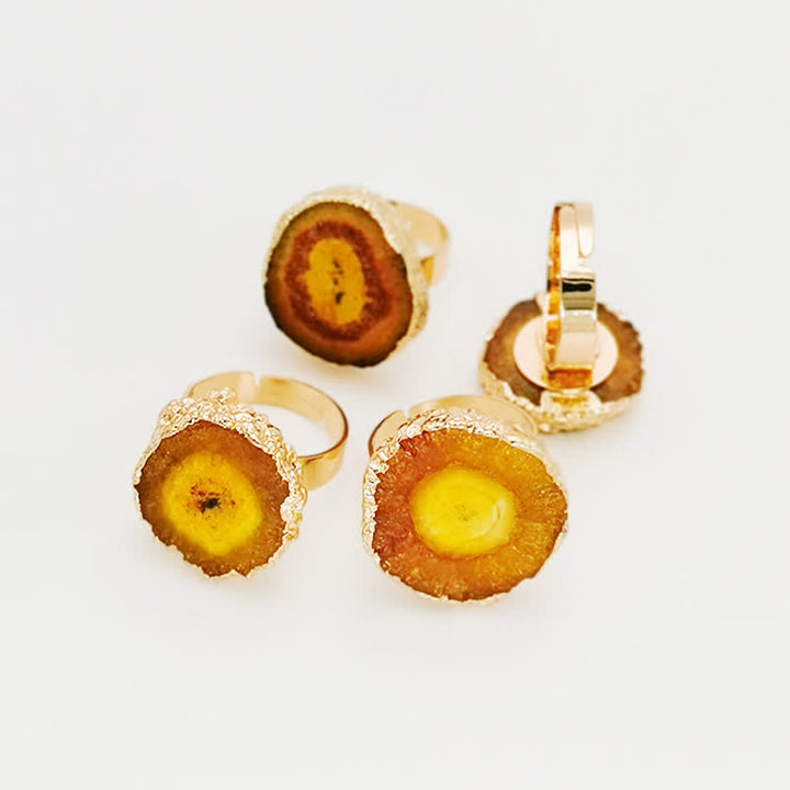 Olivenorma Natural Crystal Sunflower Adjustable Gemstone Ring - Citrine - image 3