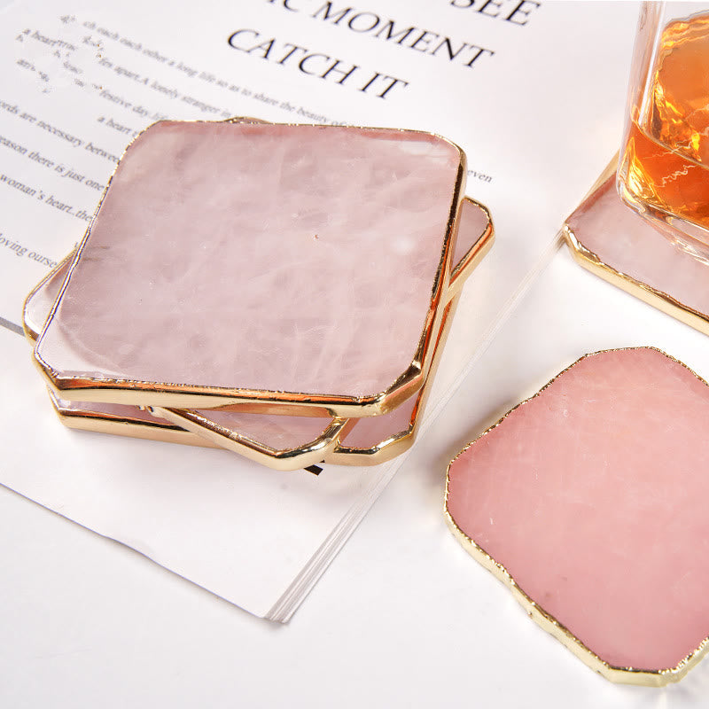 Olivenorma Rose Quartz Coaster Gemstone Decoration - image 6
