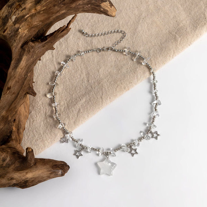 Olivenorma Bohemia Star Tassel  Crystal Choker Necklace - Clear Crystal - image 8
