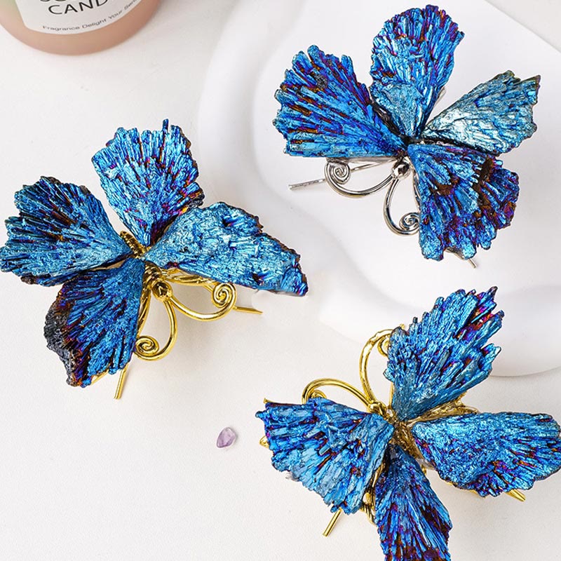 Olivenorma Aura Tourmaline Kyanite Butterfly Gemstone Decoration - image 4
