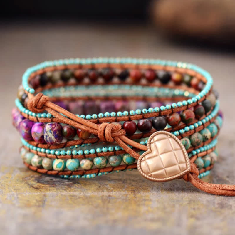 Olivenorma Colourful Emperor Stone Wrap Bracelet - image 1