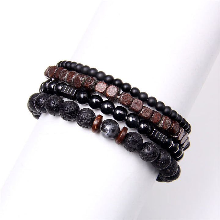 Olivenorma "Strength Of Nature"  Volcanic Stone & Hematite 4 Pieces Set Bracelet - image 3