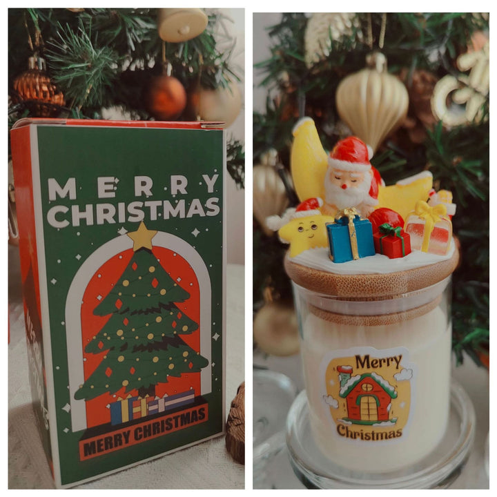 Olivenorma Christmas Santa Decor Candle - Cup Moon Santa-6.5*14cm - image 7