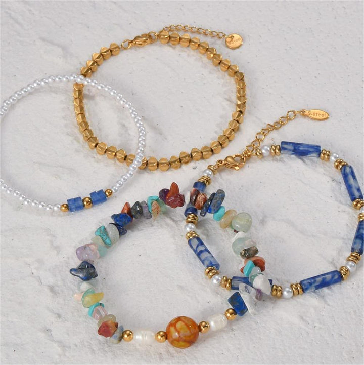 Olivenorma Natural Crystal Four Piece Beaded Bracelet Set - image 9