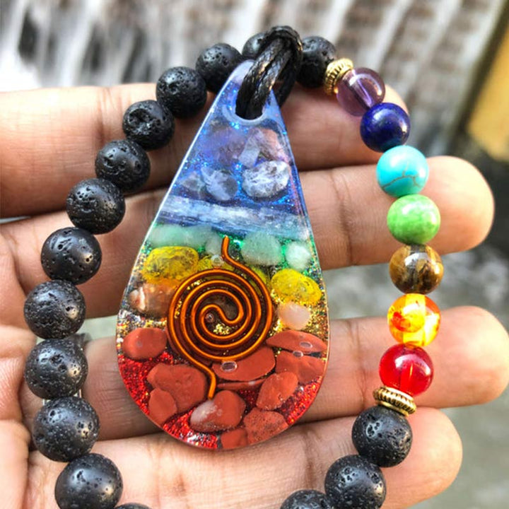 Olivenorma Chakra Rainbow Healing Orgone Necklace - image 4