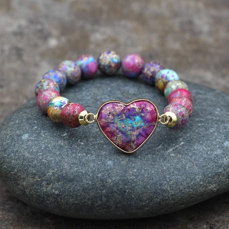 Olivenorma Emperor Stone Woven Beads Handle Braided Bracelet - Purple Emperor Stone - image 8