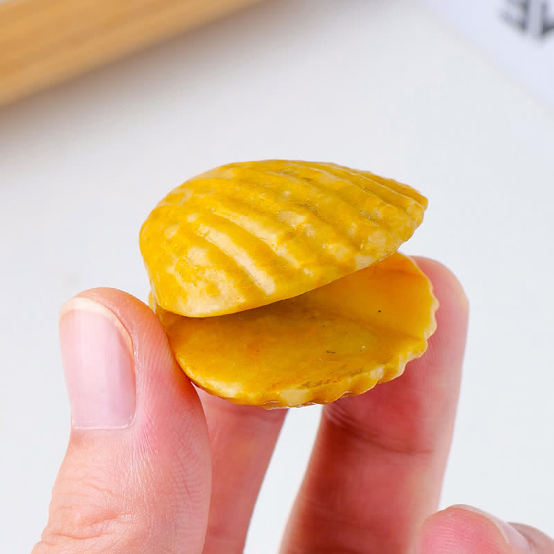 Olivenorma Natural Crystal Agate Carved Shells Gemstone Decoration - Yellow Jade - image 11