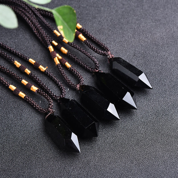 Olivenorma Natural Crystal Amethyst Healing Necklace - Obsidian - image 9