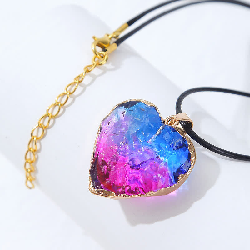 Creative Heart Crystal Fluorite Necklace - image 9