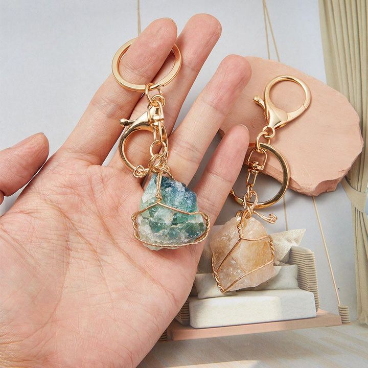 Olivenorma Raw Crystal Keychain Gemstone Pendant Keychain - image 9