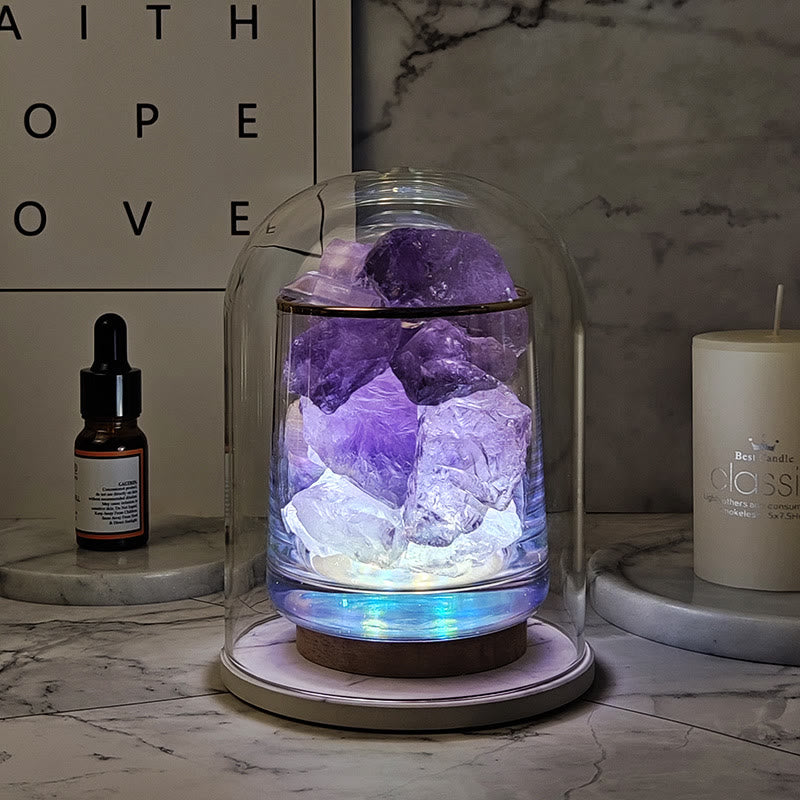 Olivenorma Fireless Diffuser Stone Crystal Aromatherapy Lamp - Amethyst - Grapefruit Bergamot - image 6