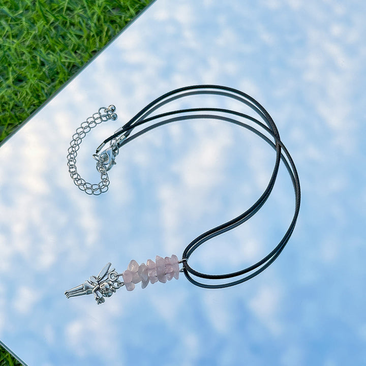 Olivenorma Natural Stone Butterfly Tassel Leather Wax Thread Necklace - image 21