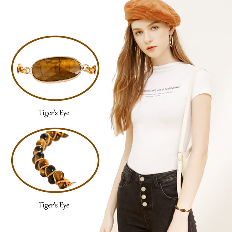 Olivenorma Tiger Eye Beads Braided Bracelet - image 3