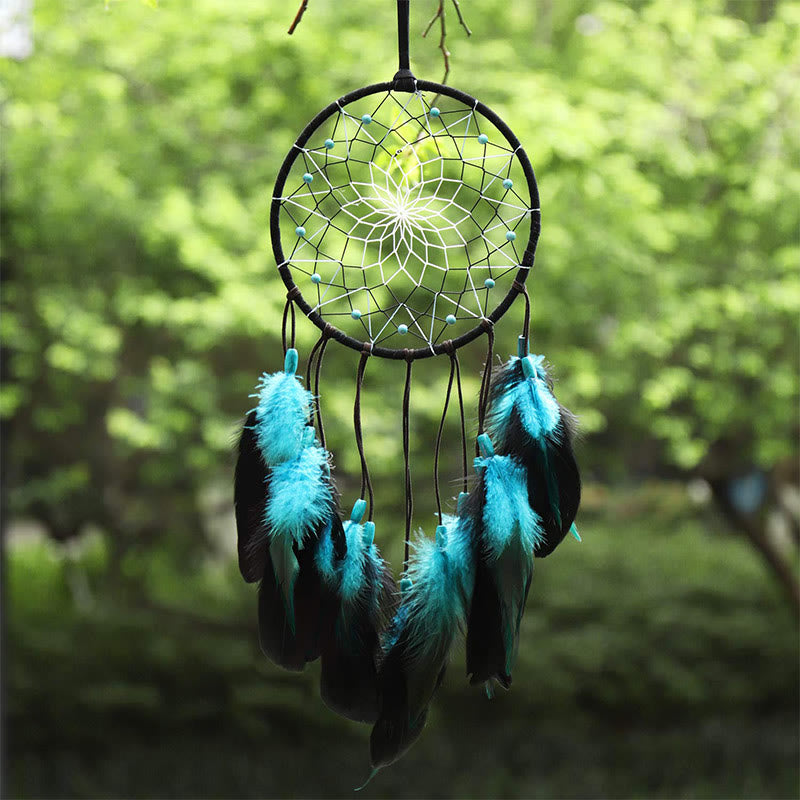 Olivenorma "Peace Lotus" - Turquoise Feather Dream Catcher - image 3
