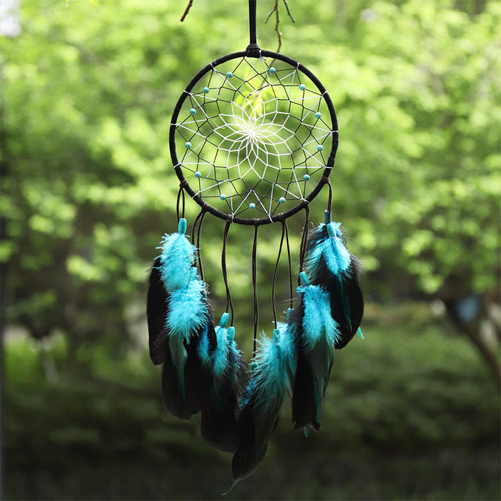 Olivenorma "Peace Lotus" - Turquoise Feather Dream Catcher - image 3