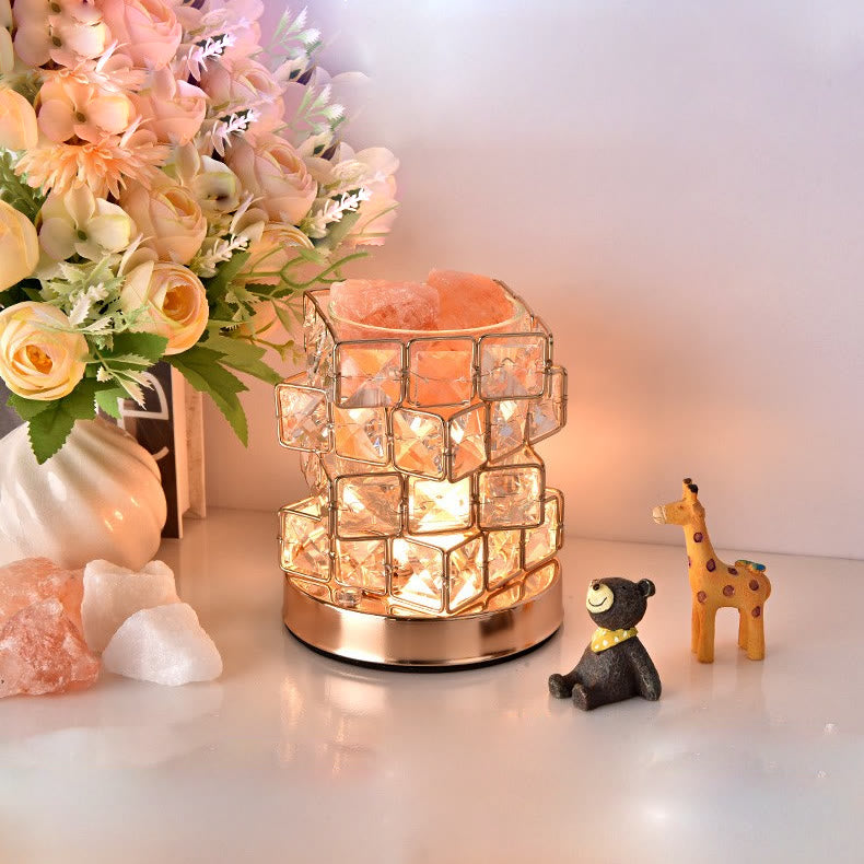 Olivenorma Four layer Rubiks Essential Oil Crystal Aromatherapy Lamp - Rose Quartz - image 1
