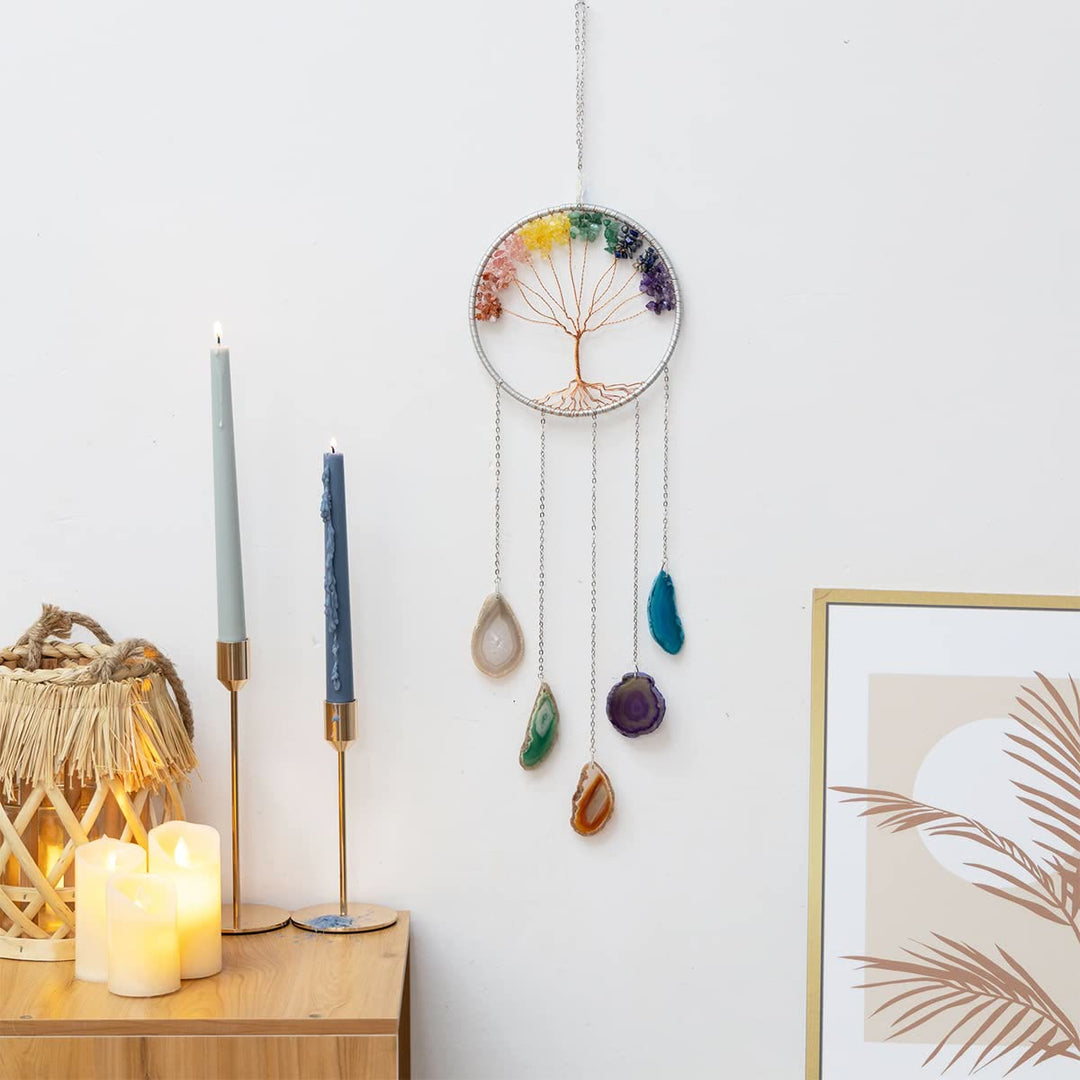 Olivenorma Chakra Agate Tree of Life Ornament Wall Decor - image 3