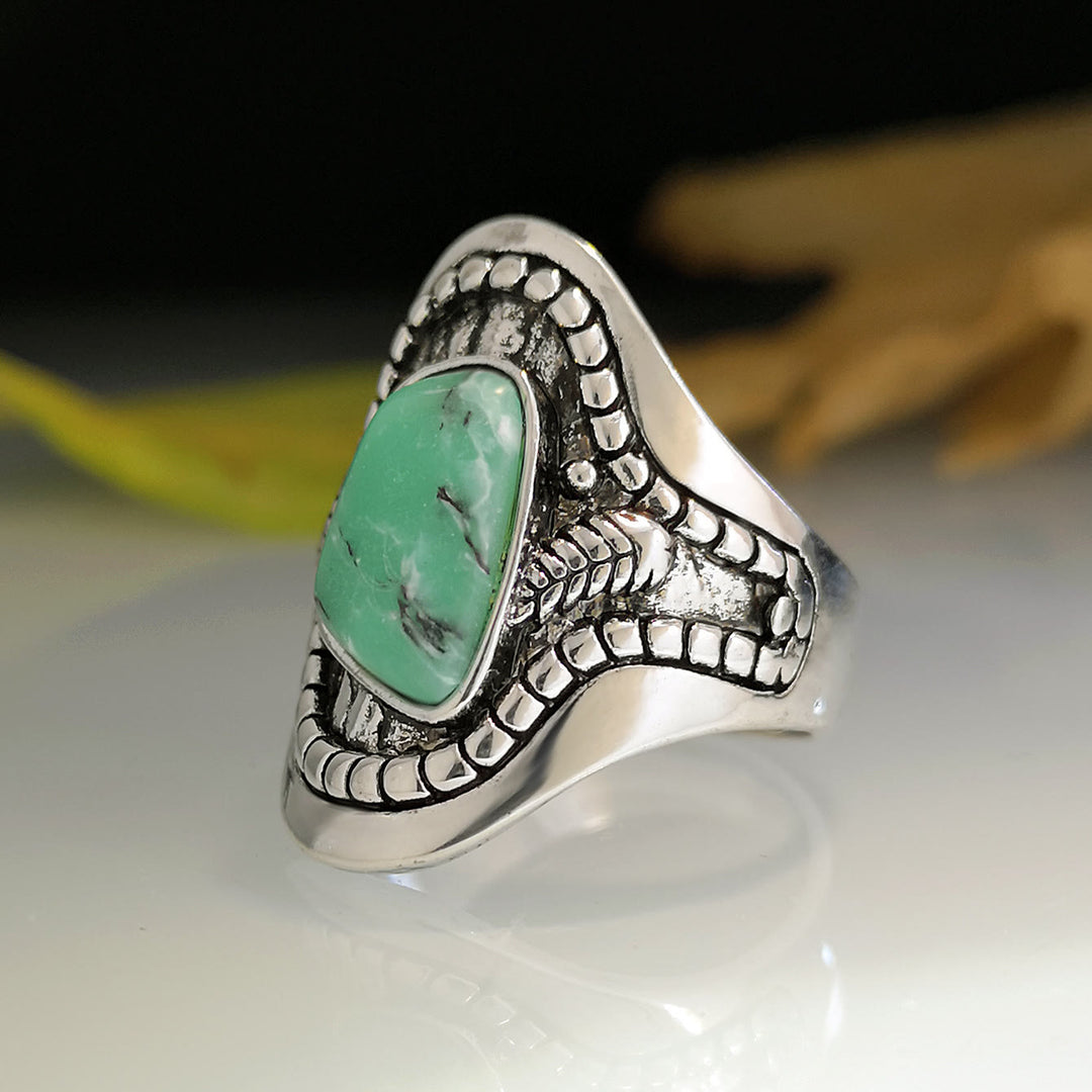 Olivenorma Vintage Large Turquoise Ring - image 3