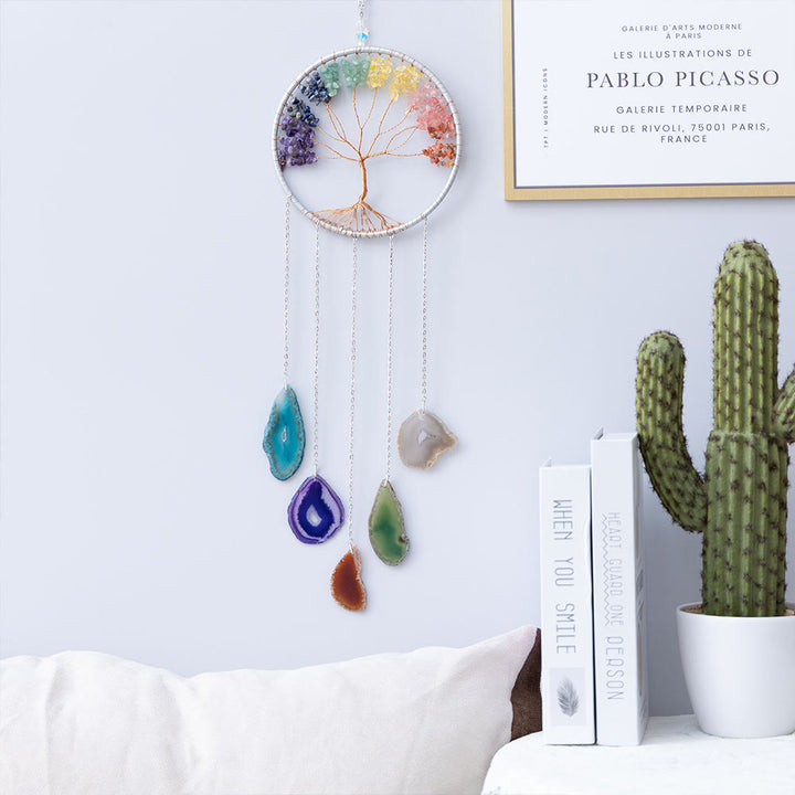 Olivenorma Chakra Agate Tree of Life Ornament Wall Decor - image 1