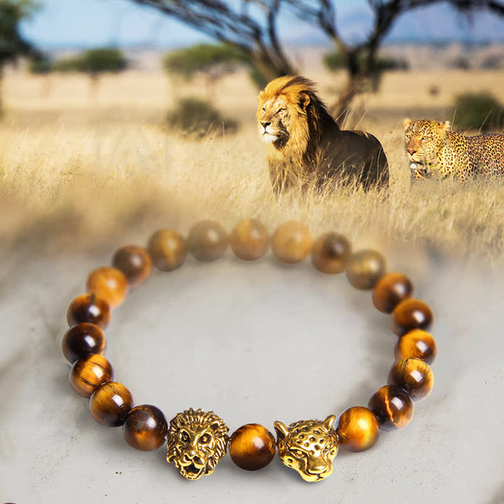 Olivenorma Tiger Eye Lion Panther Beads Bracelet - image 1