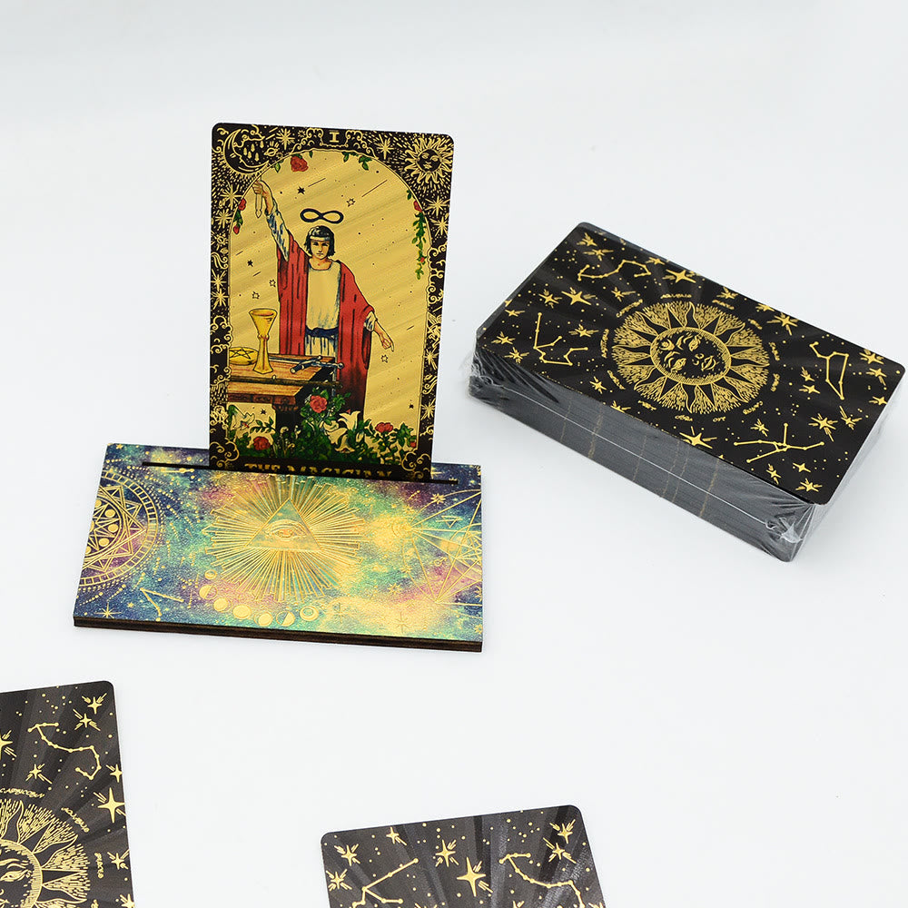 Olivenorma Black Gold Waite Foil Golden Tarot Deck Cards - image 2