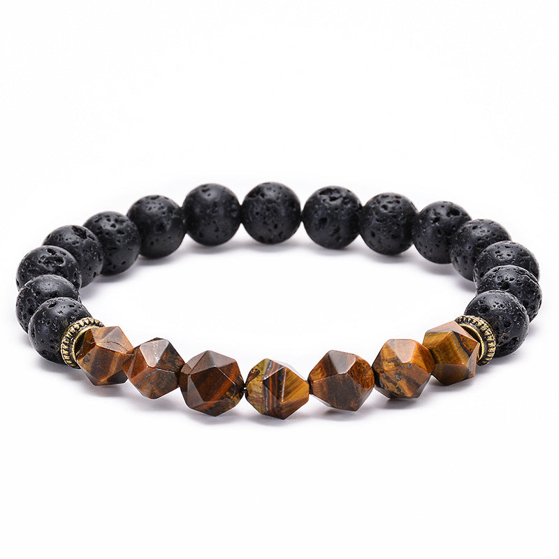 Tiger Eye With Lava Stone Protection Bracelet - Tiger Eye - image 3